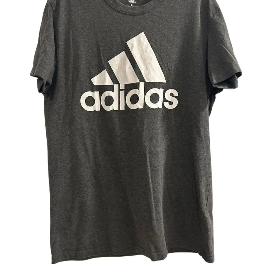 Adidas‎ Men's Graphic Tee Gray Short Sleeve Crew Neck Size L